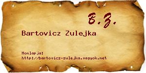 Bartovicz Zulejka névjegykártya